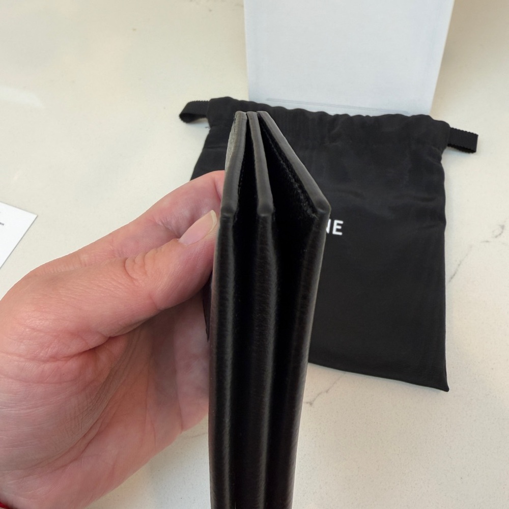Brand New CELINE Accordion Nino Card Holder with Black Leather Gold Hardware - Picture 11 of 16